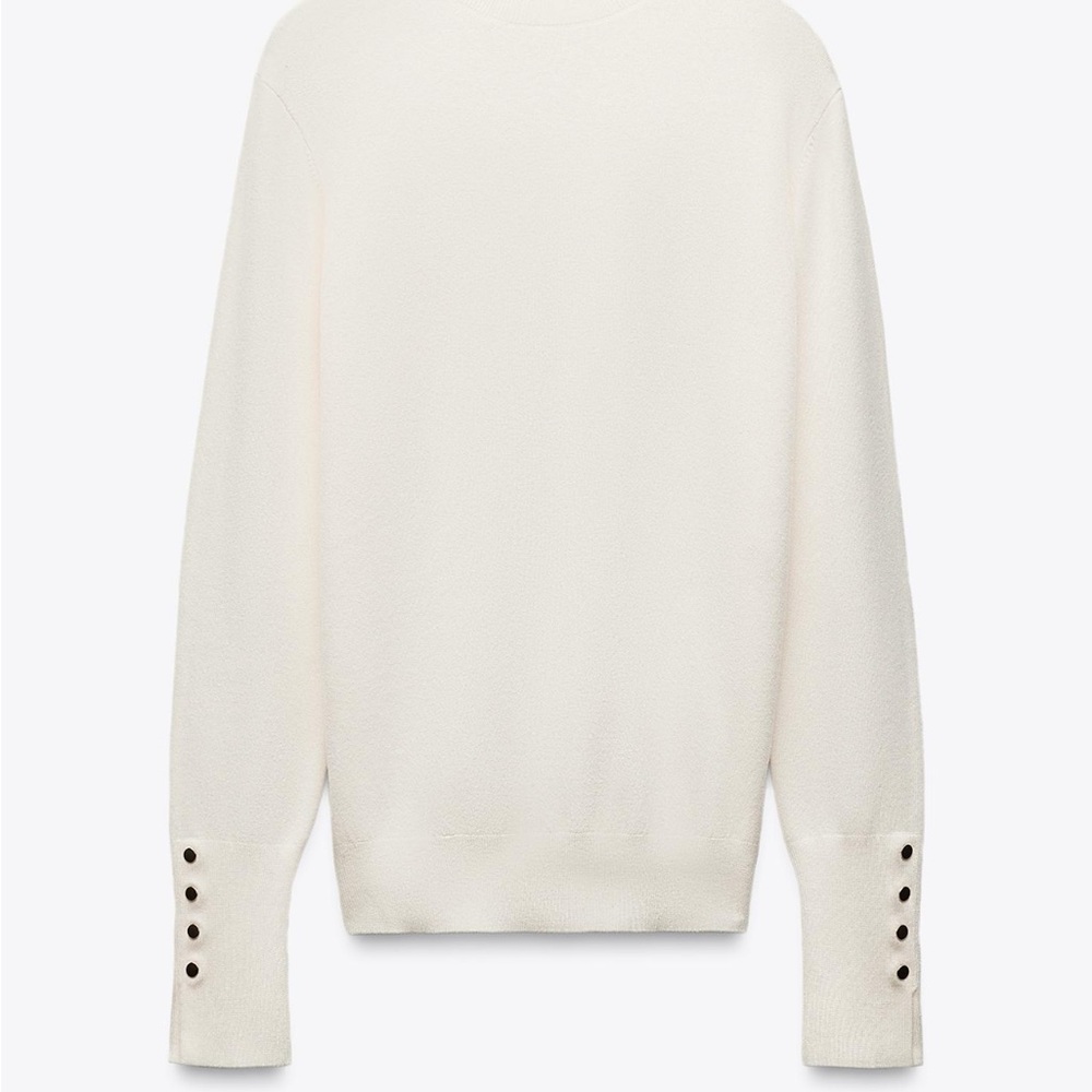 ZARA basic buttoned knit sweater - Picture 4 of 4